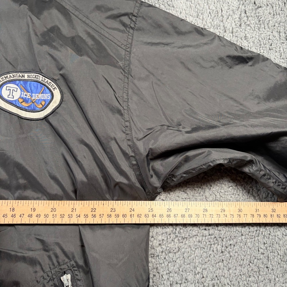 Vintage 1996 Warner Bros Ice Demons Tazmanian Hockey League Jacket Mens L Black - Picture 5 of 11